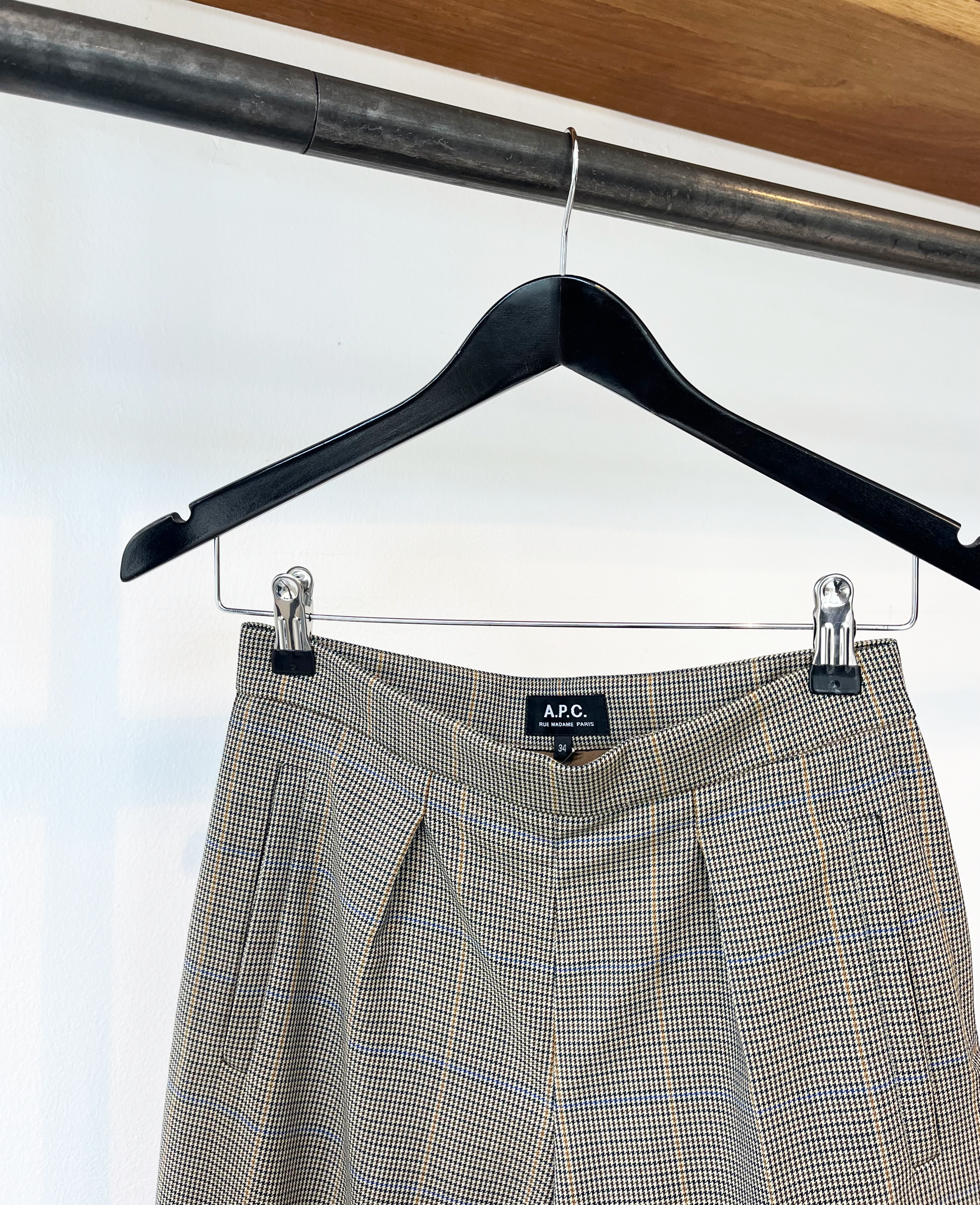 A.P.C. check tailored trousers size 34
