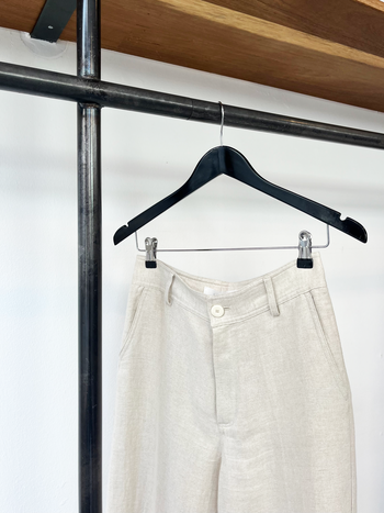Pomandère linen-cotton twill pants size 36