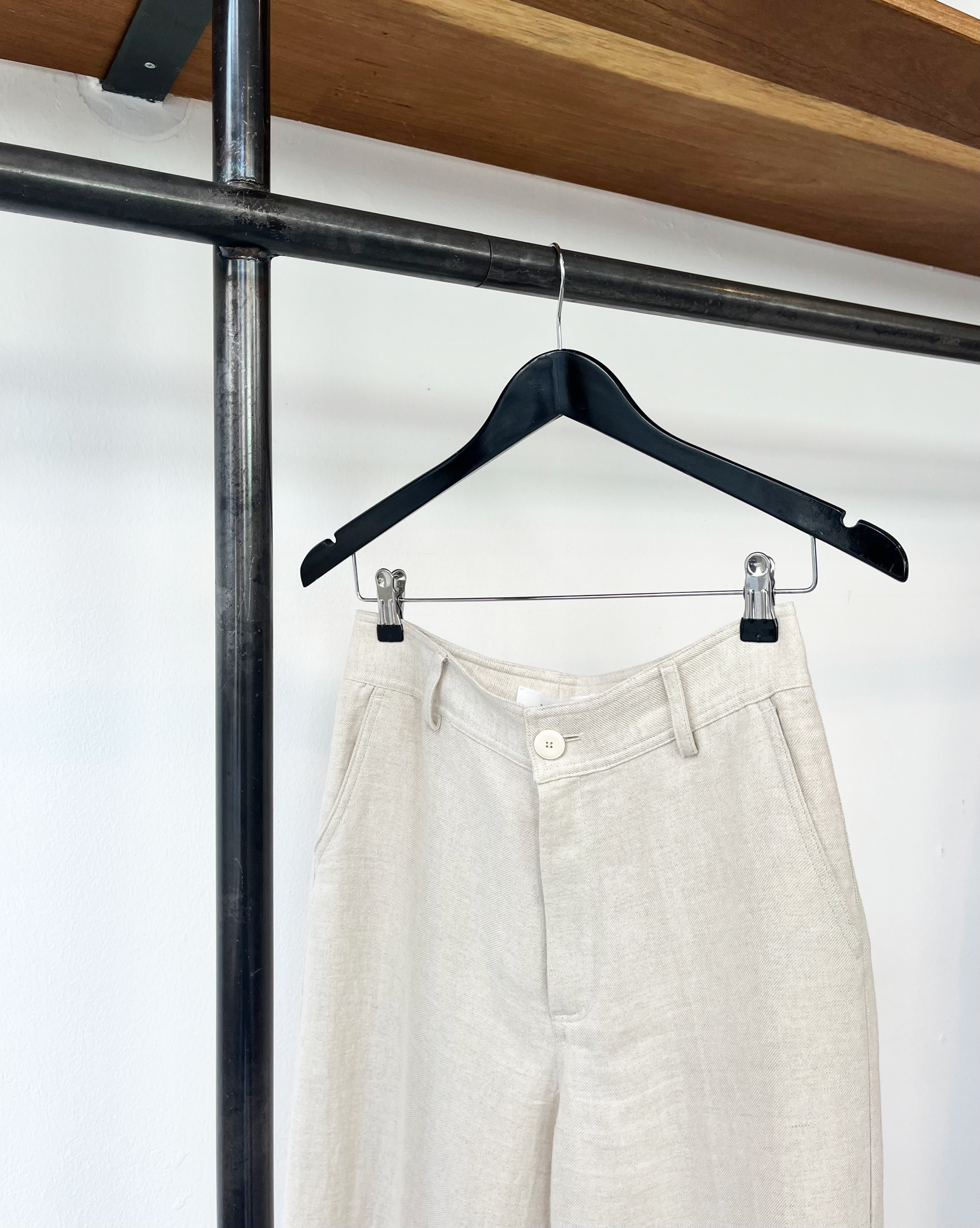 Pomandère linen-cotton twill pants size 36