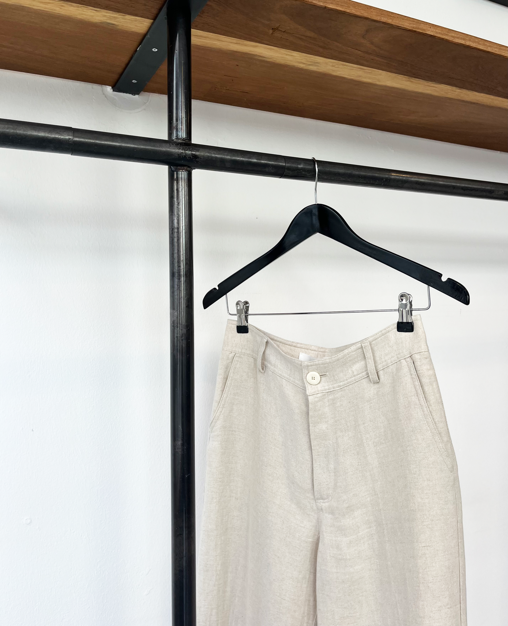 Pomandère linen-cotton twill pants size 36