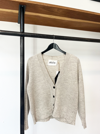 Aiayu beige melange llama cardigan size S