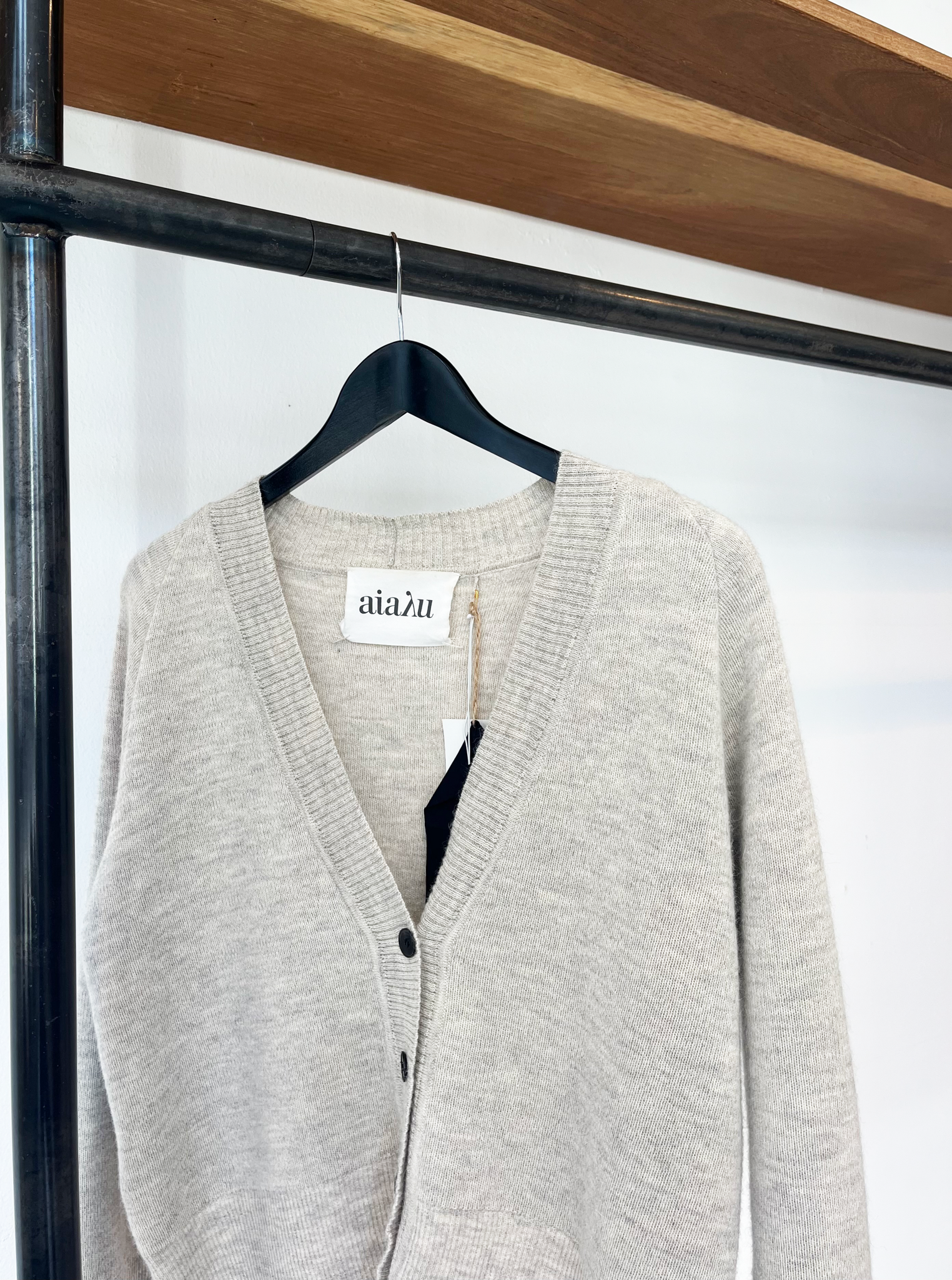 Aiayu beige melange llama cardigan size S