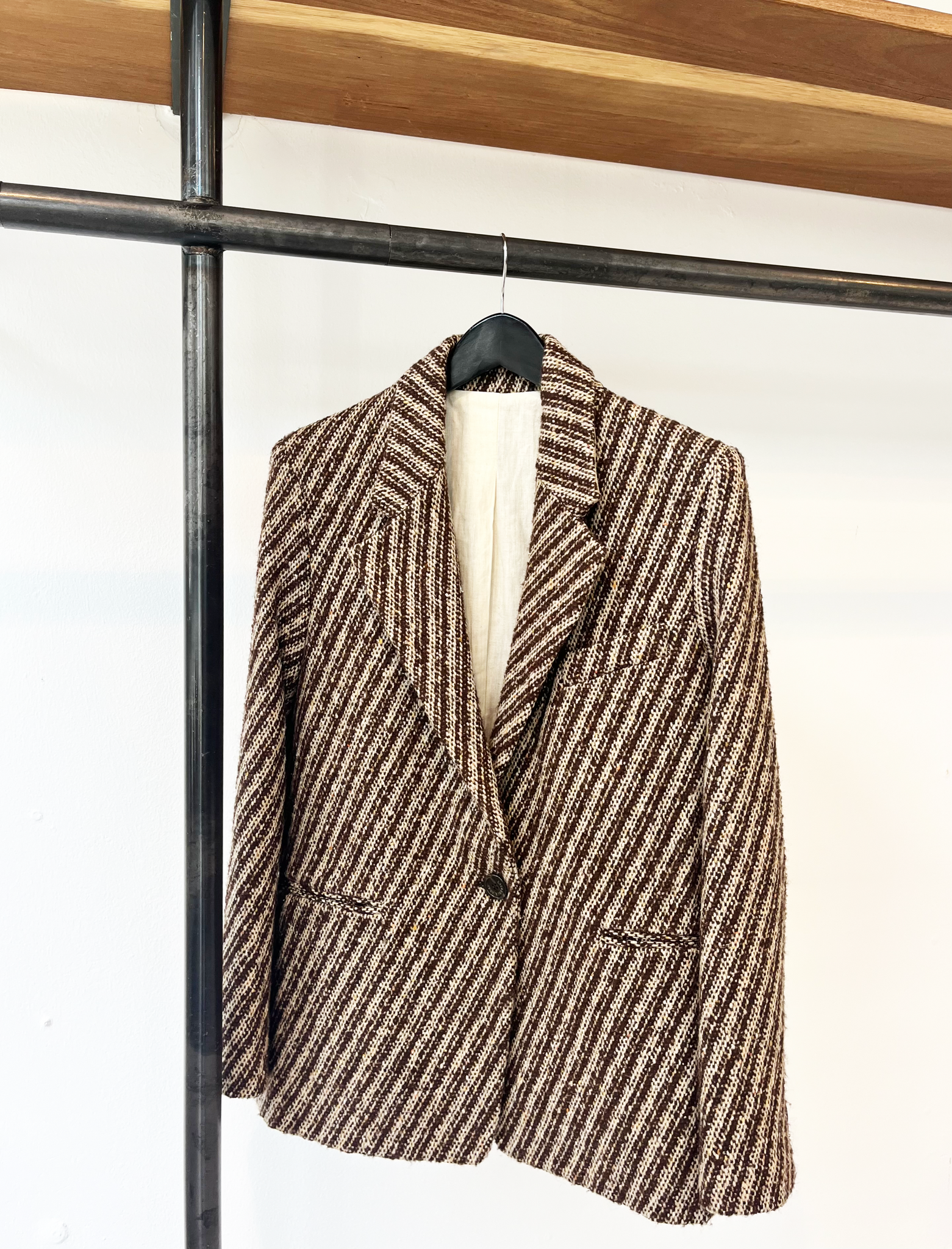 Laurence Bras striped wool blend jacket size 38