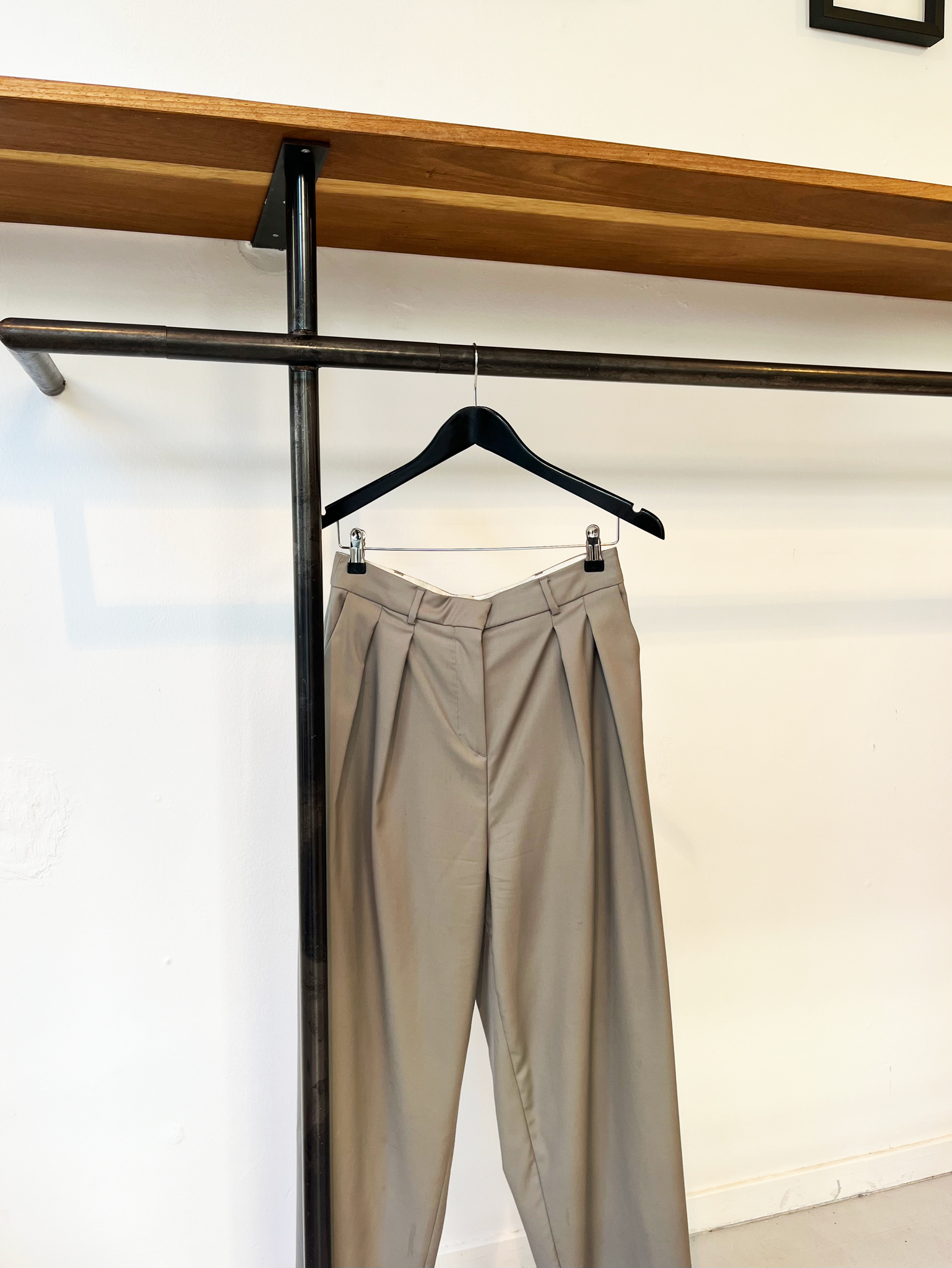 RÓHE stone grey wool trousers size 38