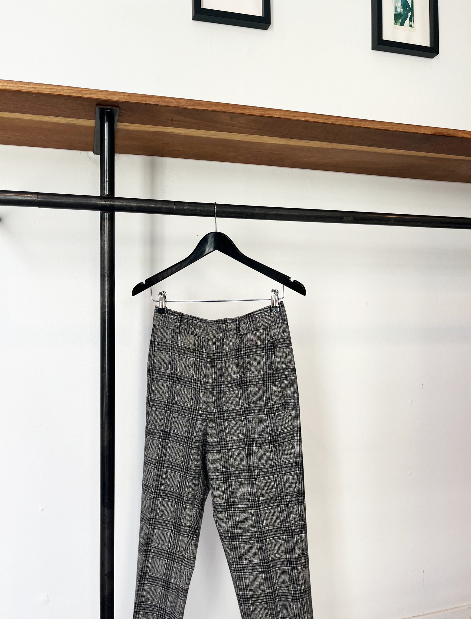 Isabel Marant black-grey checked wool trousers size 36