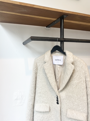beige fluffy wool alpaca blazer size 36