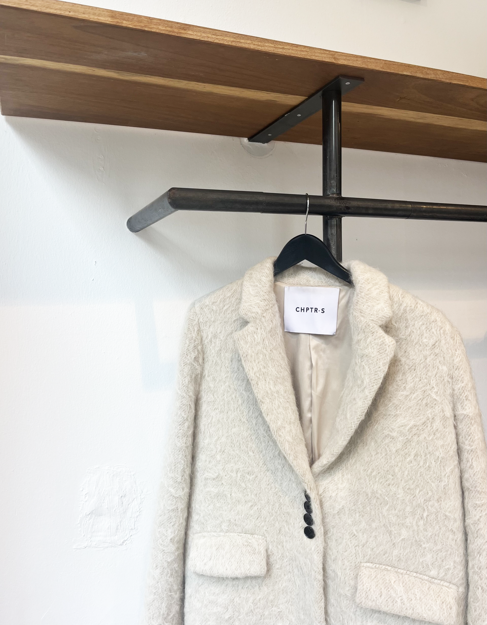 beige fluffy wool alpaca blazer size 36