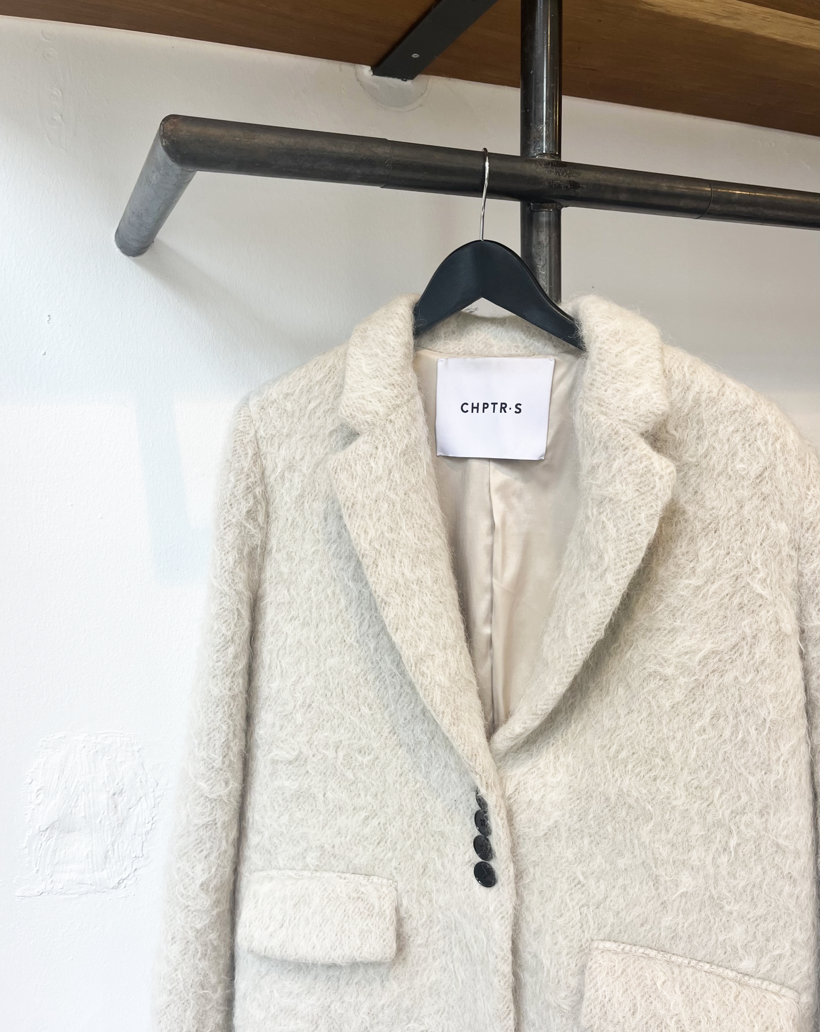 beige fluffy wool alpaca blazer size 36