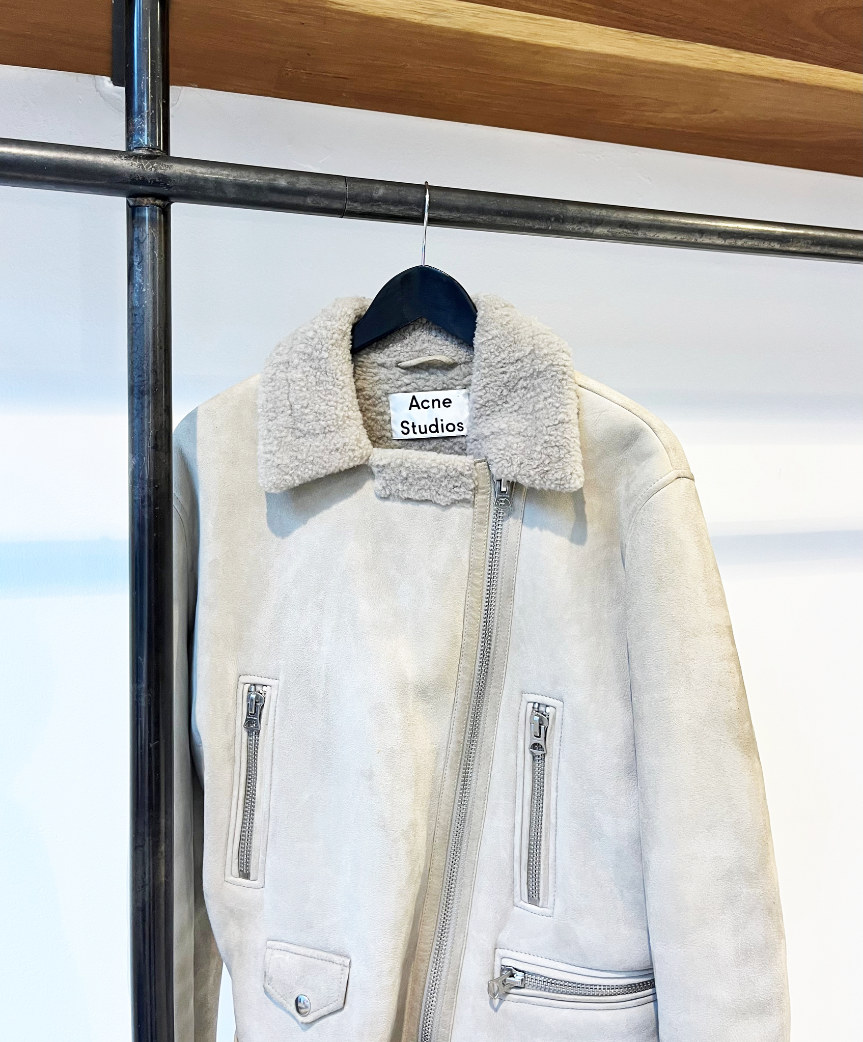 Acne Studios beige lamb shearling jacket size 36