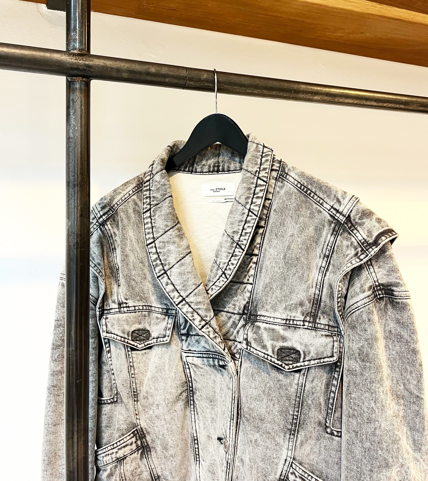 Isabel Marant Étoile acid wash denim bomber jacket size 36