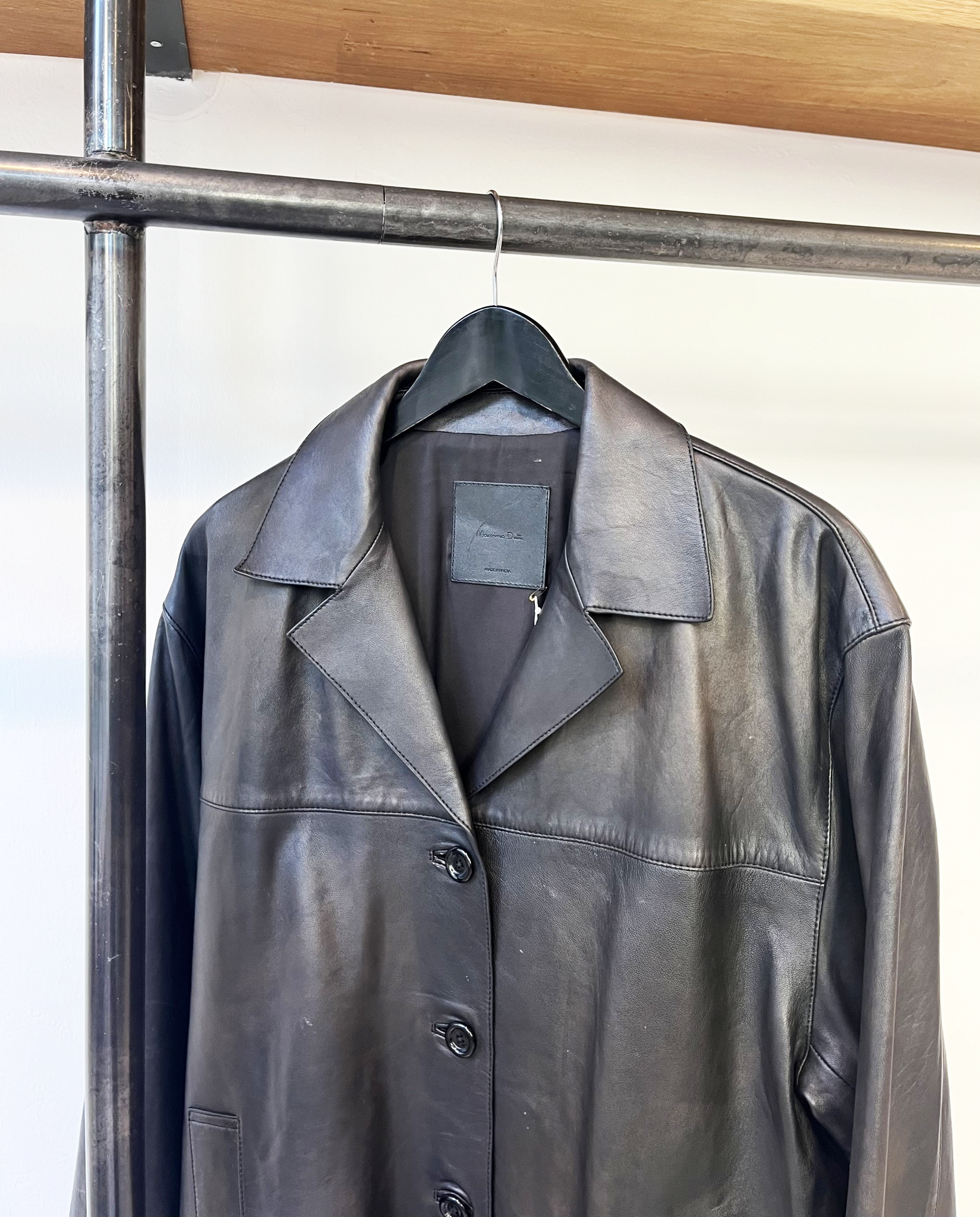Massimo Dutti sheepskin leather jacket size M