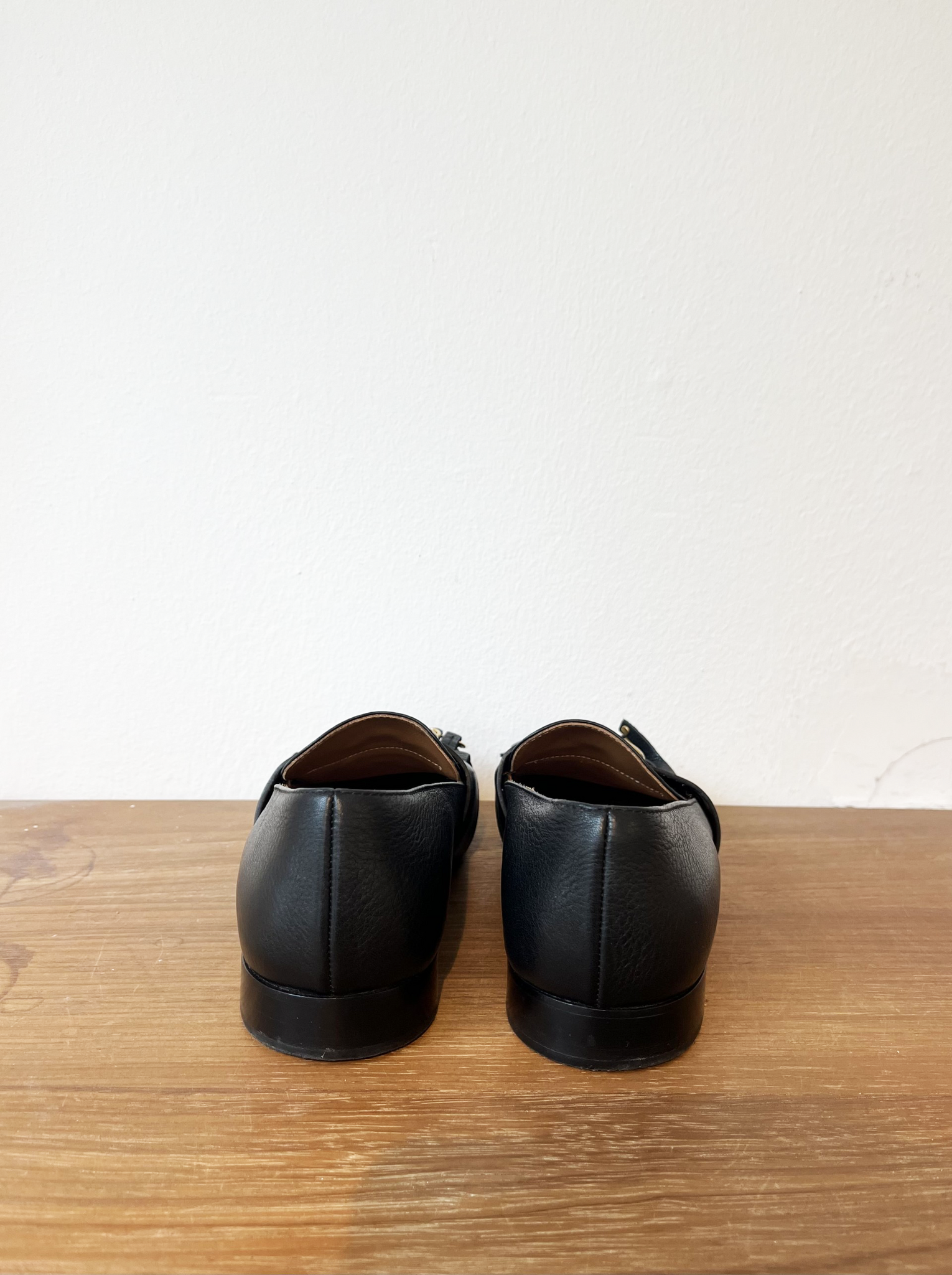 Chloé black leather fringe loafers size 37