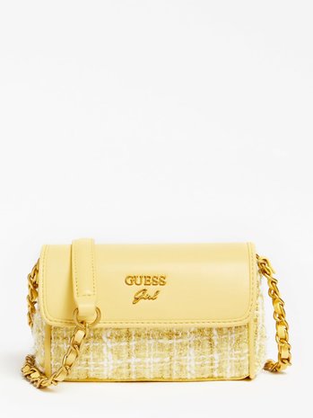 GUESS Danila crossbodytas tweed Yellow GUESS Danila crossbodytas tweed Yellow