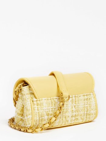 GUESS Danila crossbodytas tweed Yellow GUESS Danila crossbodytas tweed Yellow