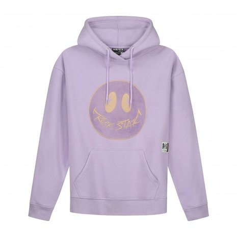 Rockstar ROCKSTAR Smiley Drop Shoulder Hoody Light Purple Rockstar ROCKSTAR Smiley Drop Shoulder Hoody Light Purple