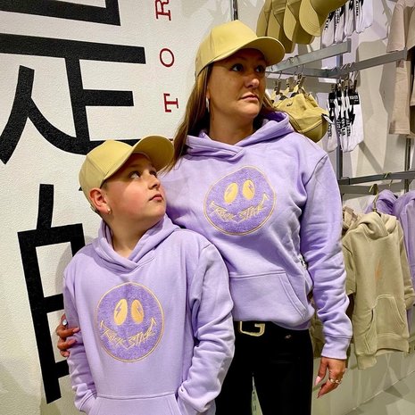Rockstar ROCKSTAR Smiley Drop Shoulder Hoody Light Purple Rockstar ROCKSTAR Smiley Drop Shoulder Hoody Light Purple
