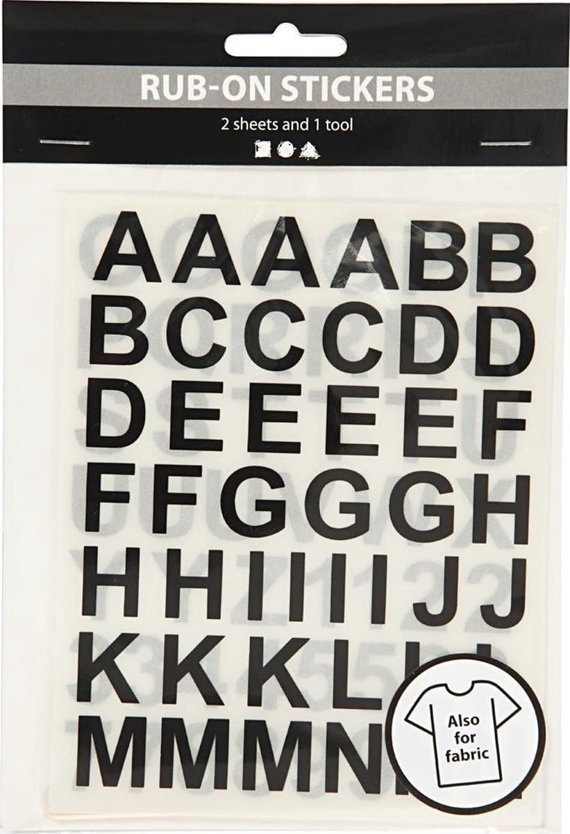 rub-on stickers letters en cijfers 12 x 15,5 cm l je - Speelgoedwinkel Speel Wijs