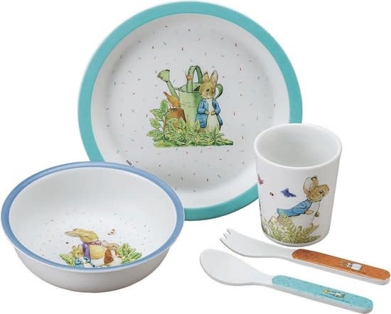 Petit Rabbit 5-delig servies Blauw Speel je Wijs - Speel je