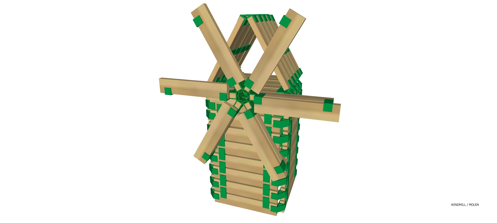 Houten bouwplankjes met verbindingsclips 200 st.