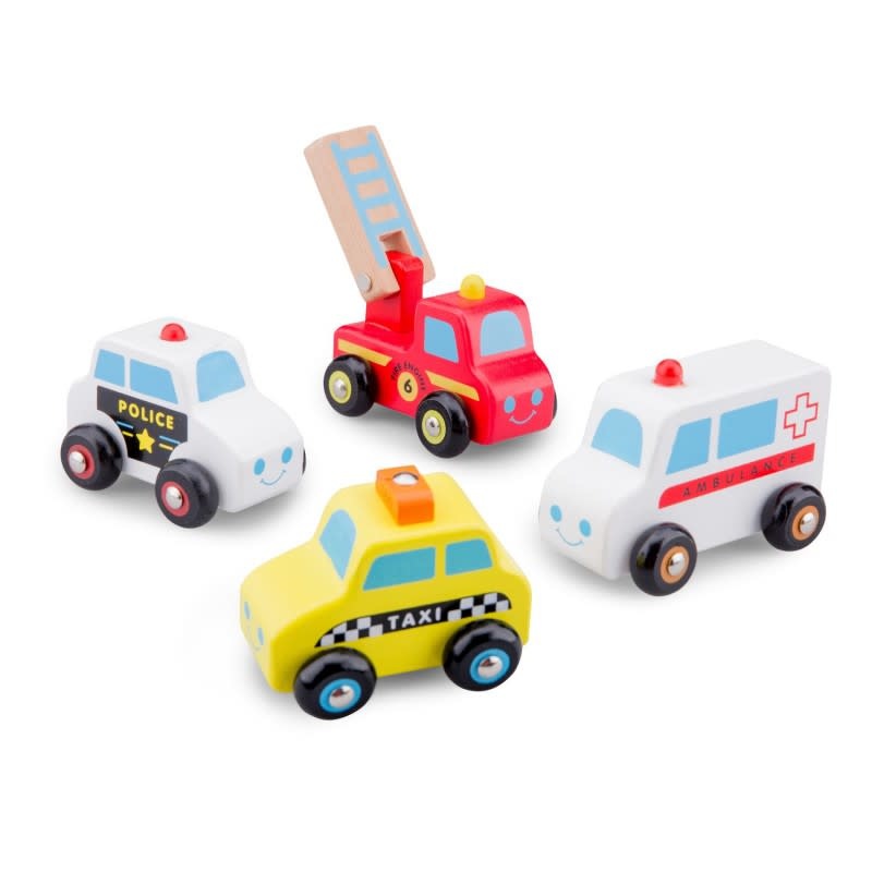 Kleine houten auto`s / Hulpdiensten st.) - Speelgoedwinkel Speel Wijs