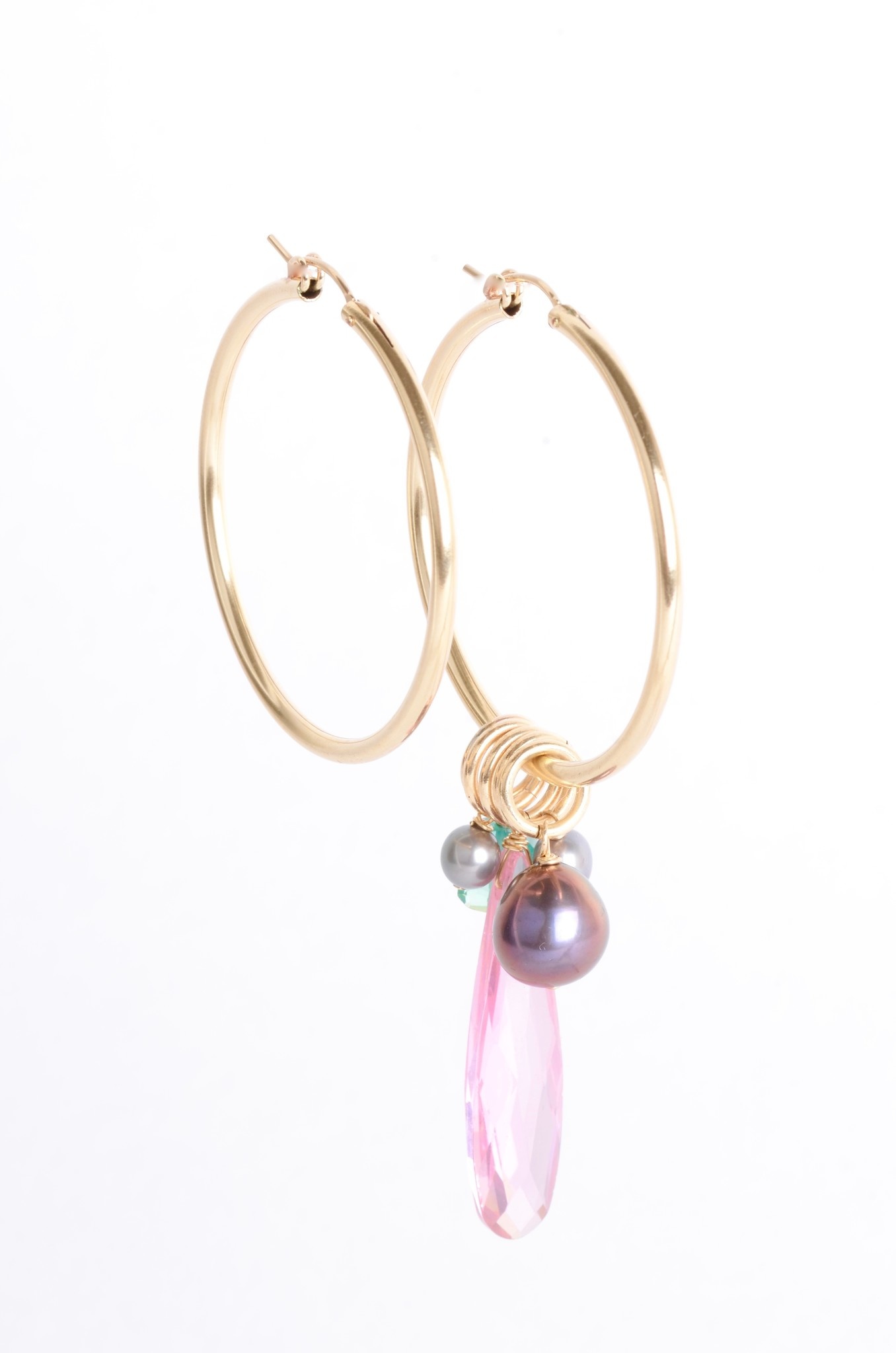 BIG PINK DROPS HOOPS-2