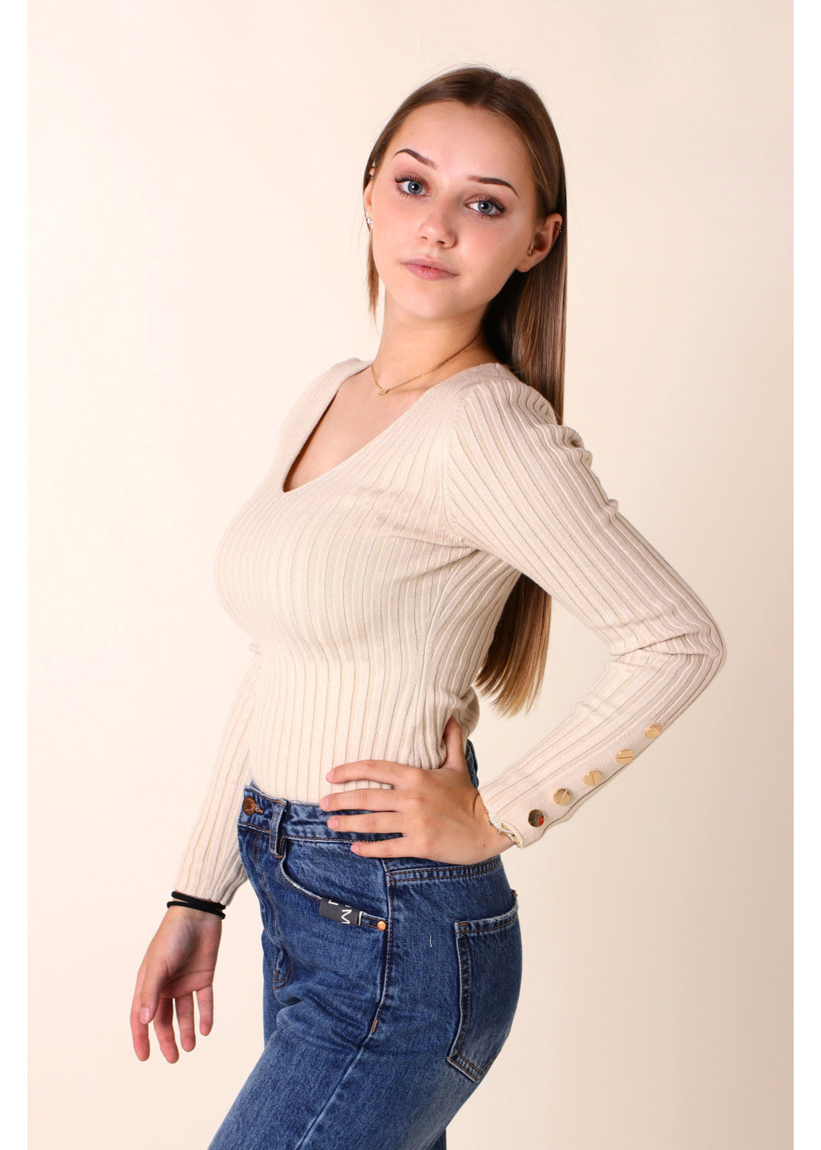 Moocci PULL BEIGE - Long sleeves
