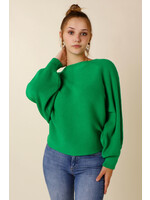 Moocci TOP Balloon Sleeves - GREEN - TU