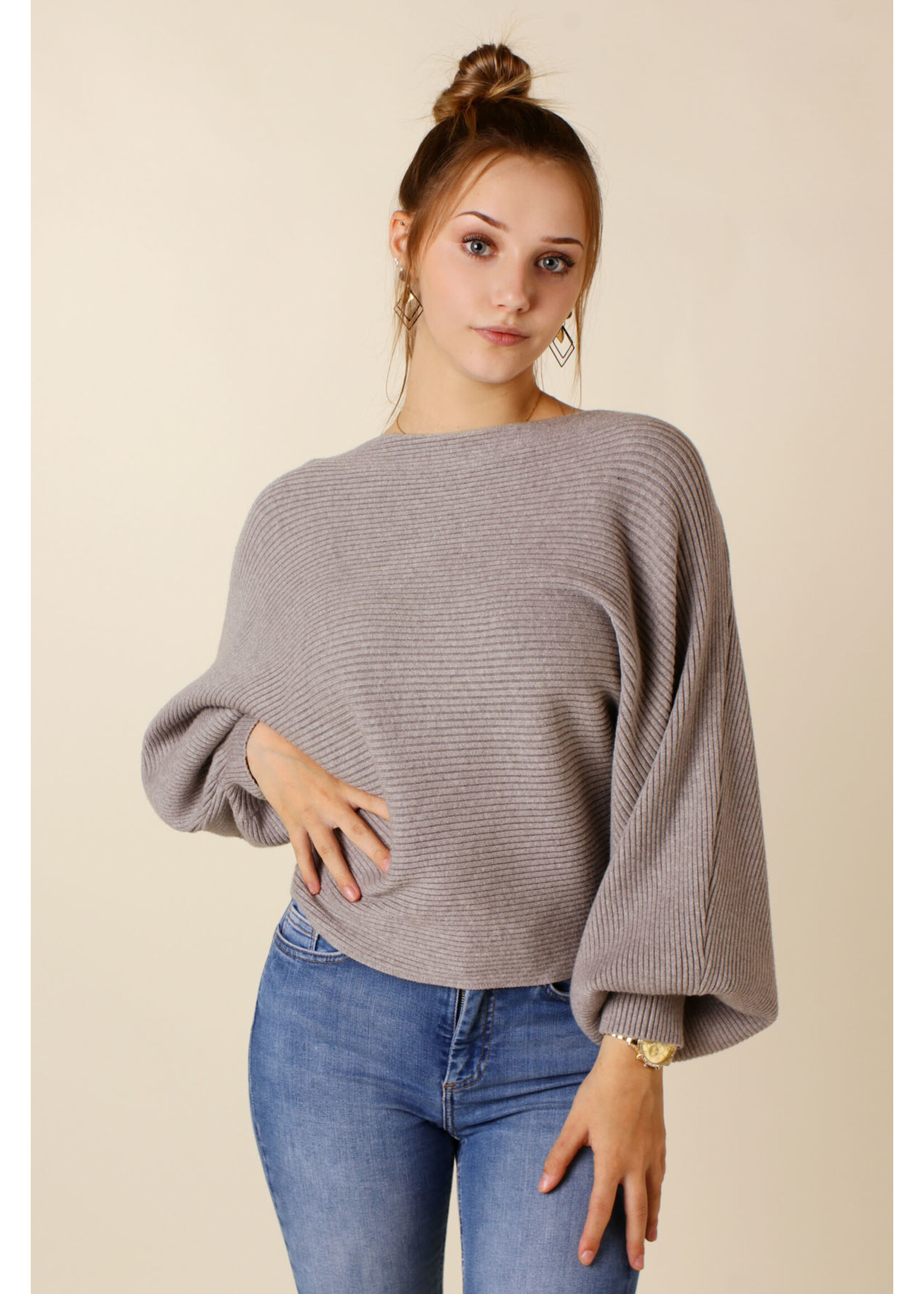 Moocci TOP Balloon Sleeves - GRAY -  TU