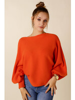 Moocci TOP Balloon Sleeves - ORANGE - TU