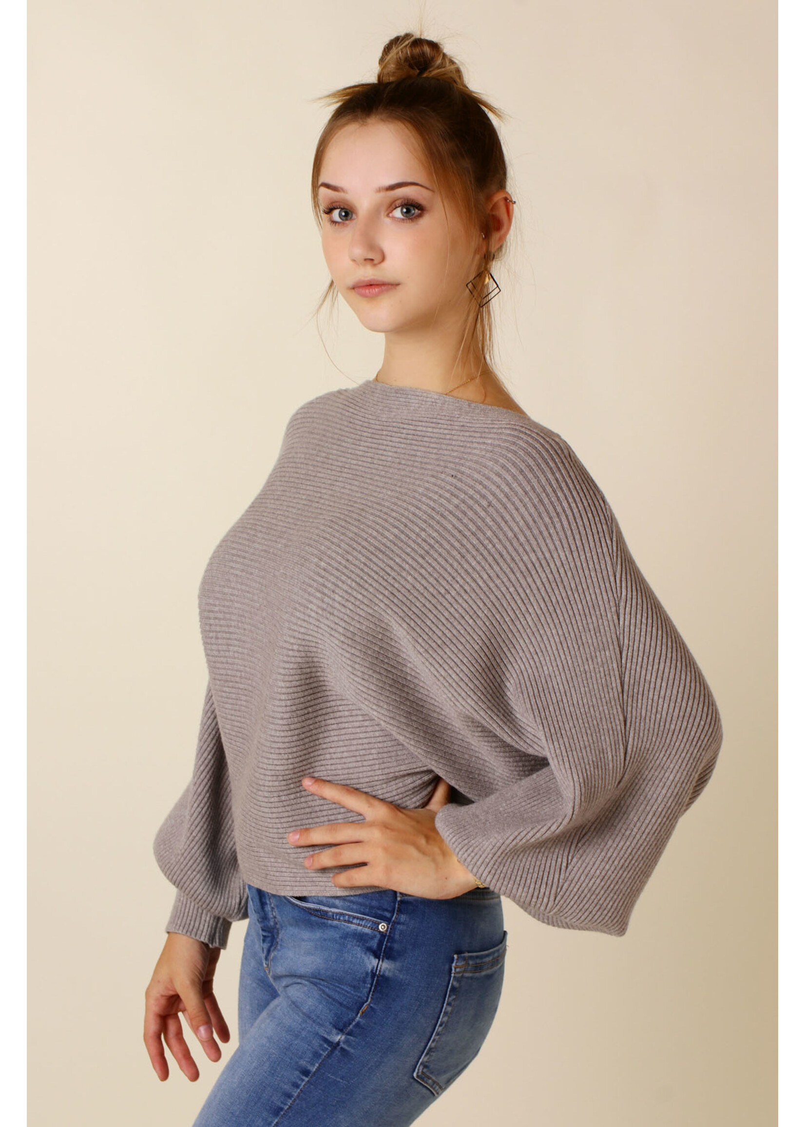 Moocci TOP Balloon Sleeves - GRAY -  TU