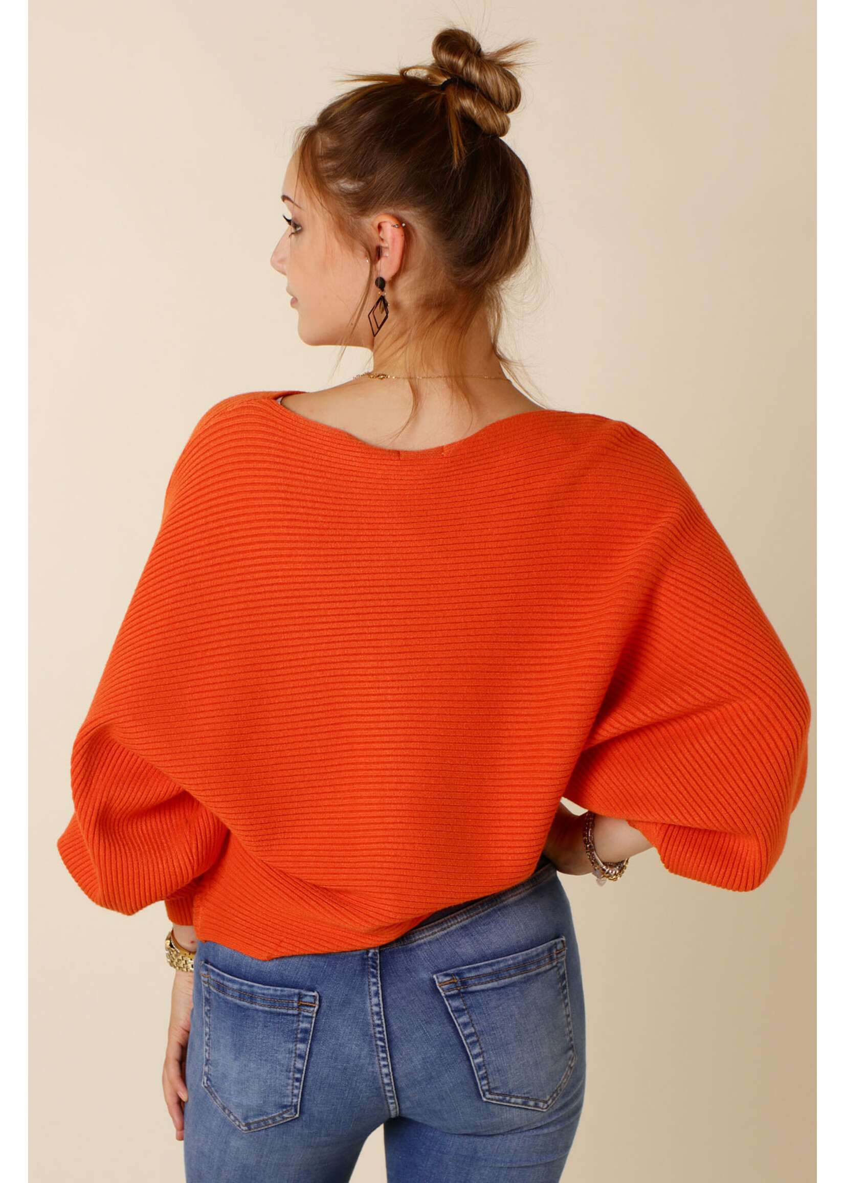 Moocci TOP Balloon Sleeves - ORANGE -  TU