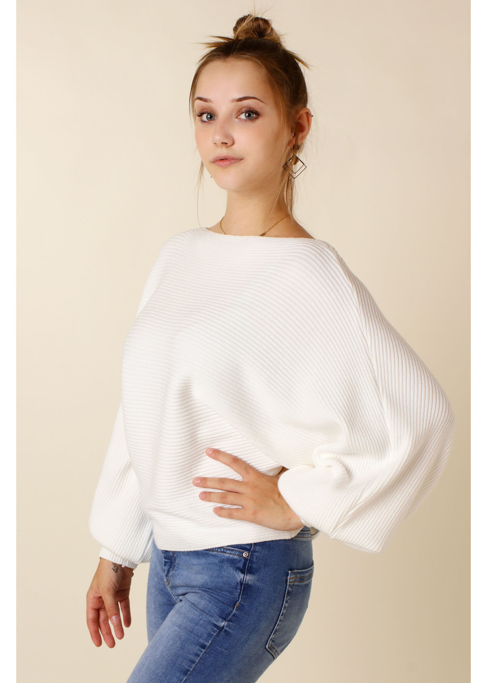 Moocci TOP Balloon Sleeves - WHITE - TU