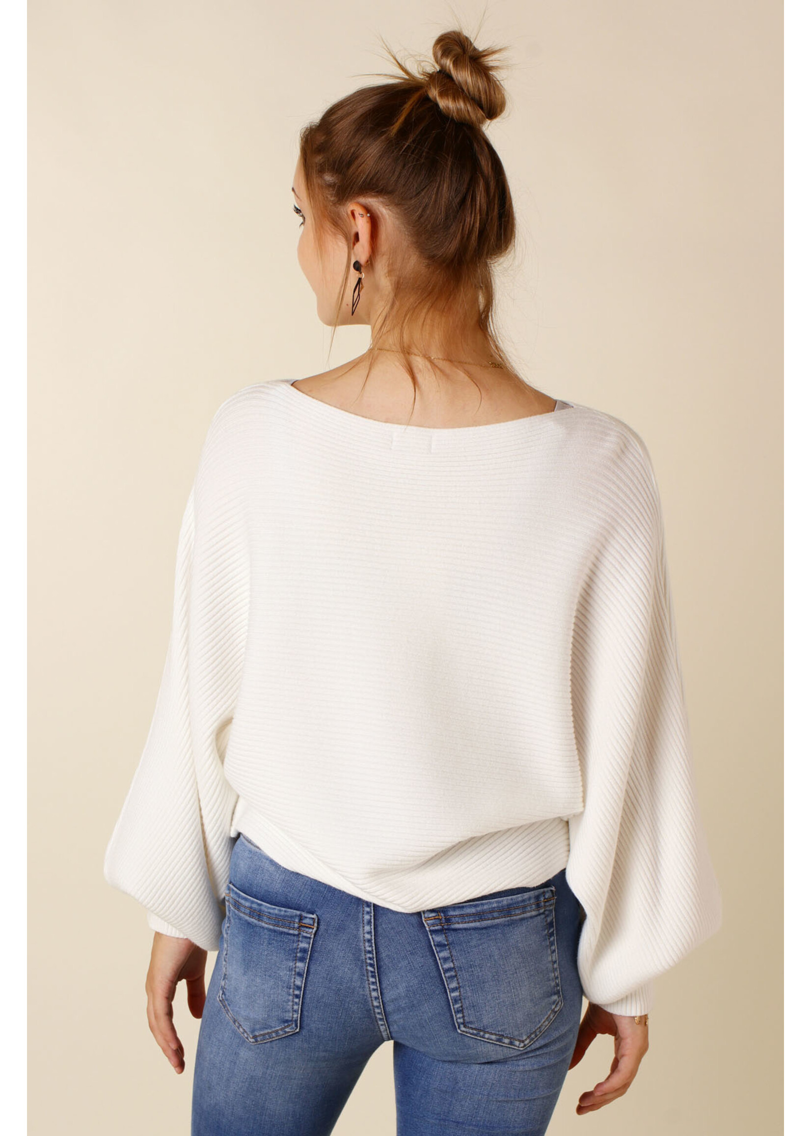 Moocci TOP Balloon Sleeves - WHITE - TU