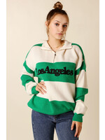 Moocci LA SWEATER Green and White - TU