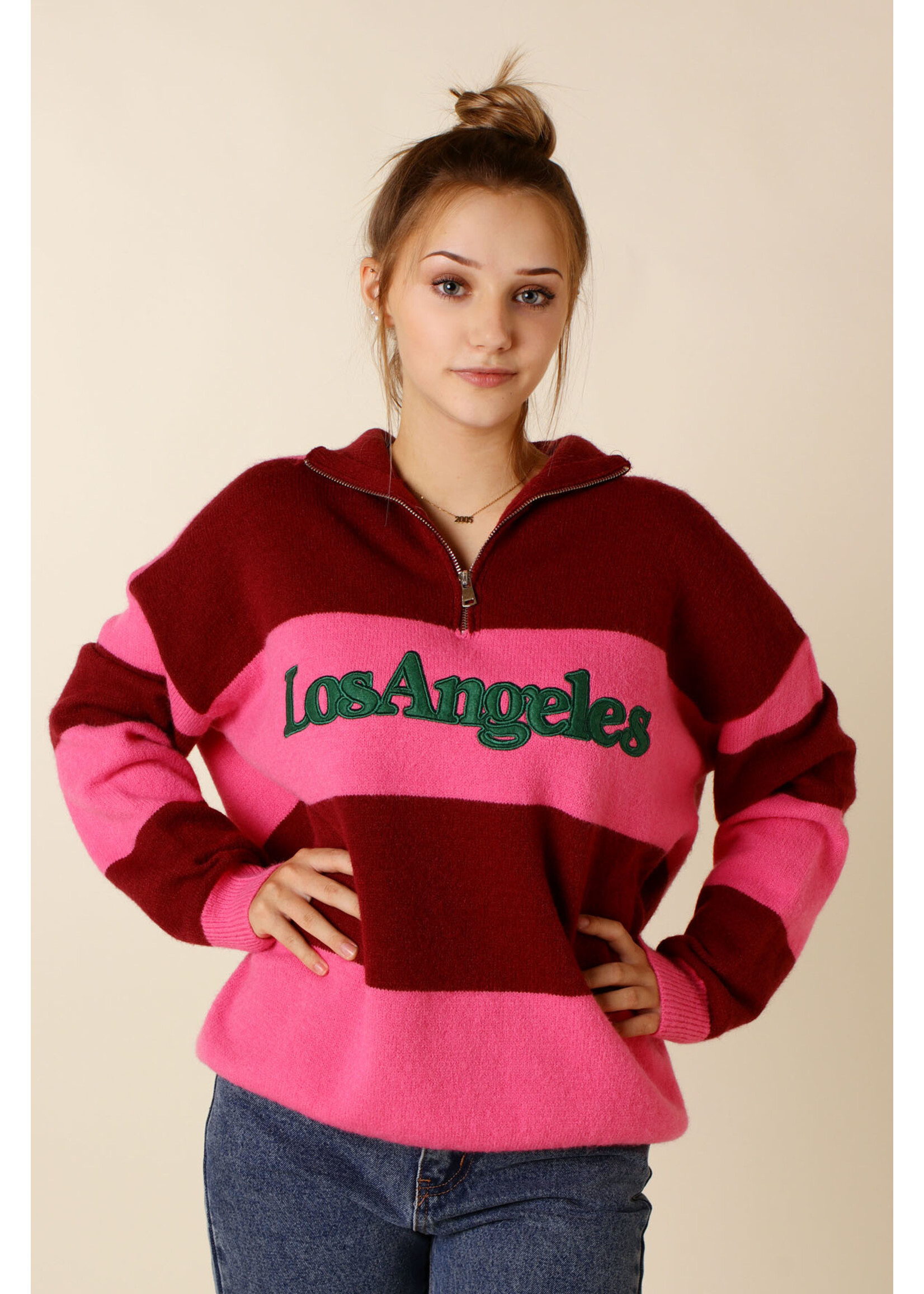 Moocci LA SWEATER Pink and Bordeau - TU