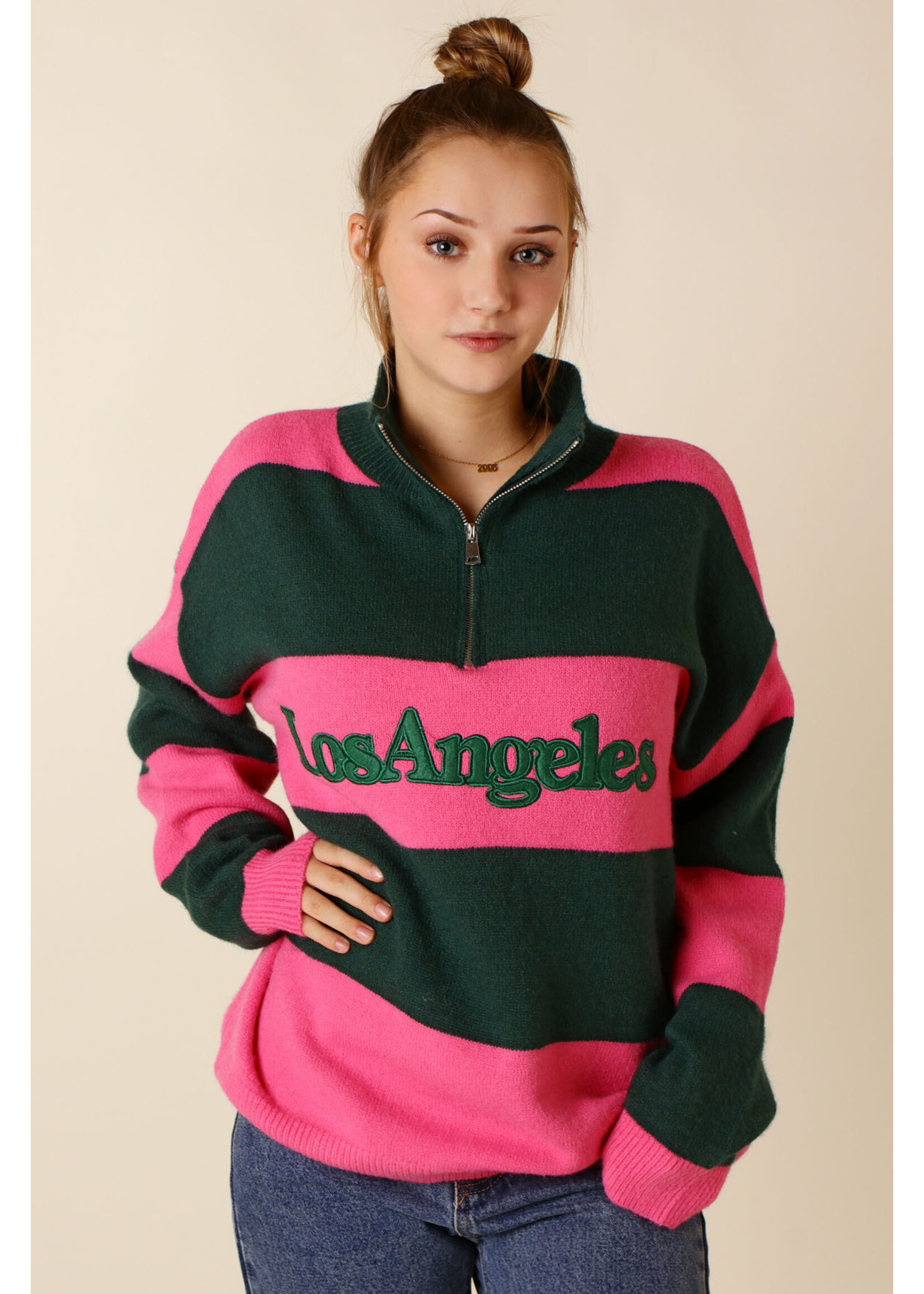 Moocci LA SWEATER Pink and Green - TU