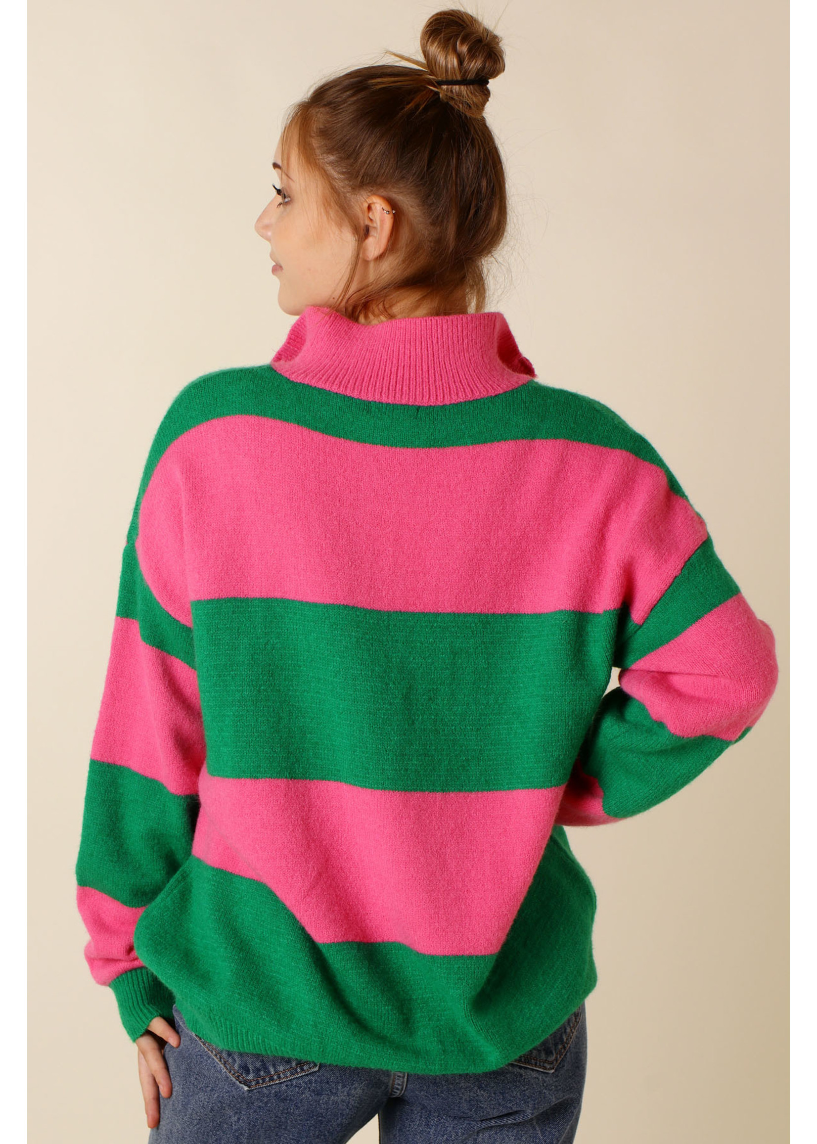 Moocci LA SWEATER Green and Pink - TU