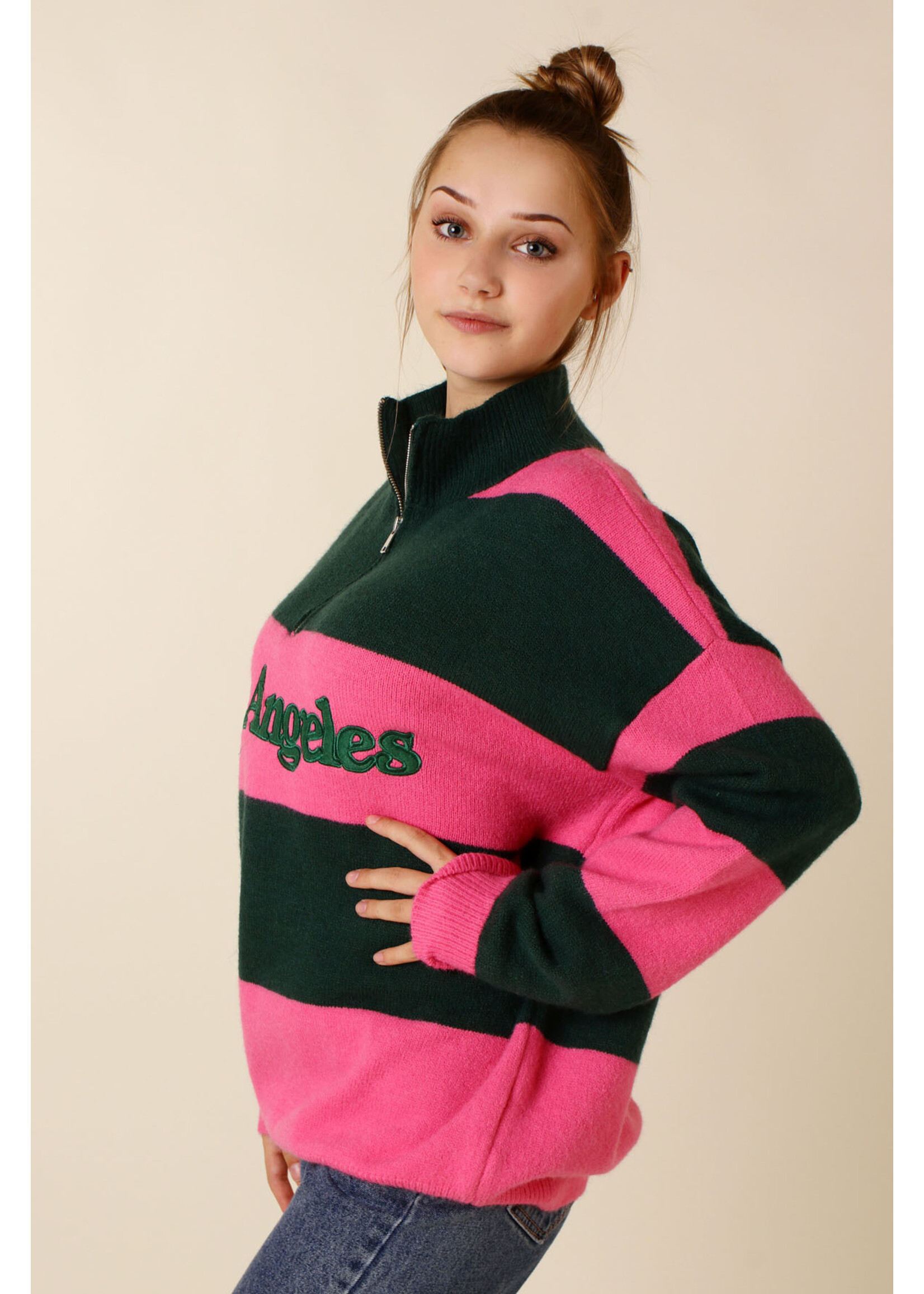 Moocci LA SWEATER Pink and Green - TU