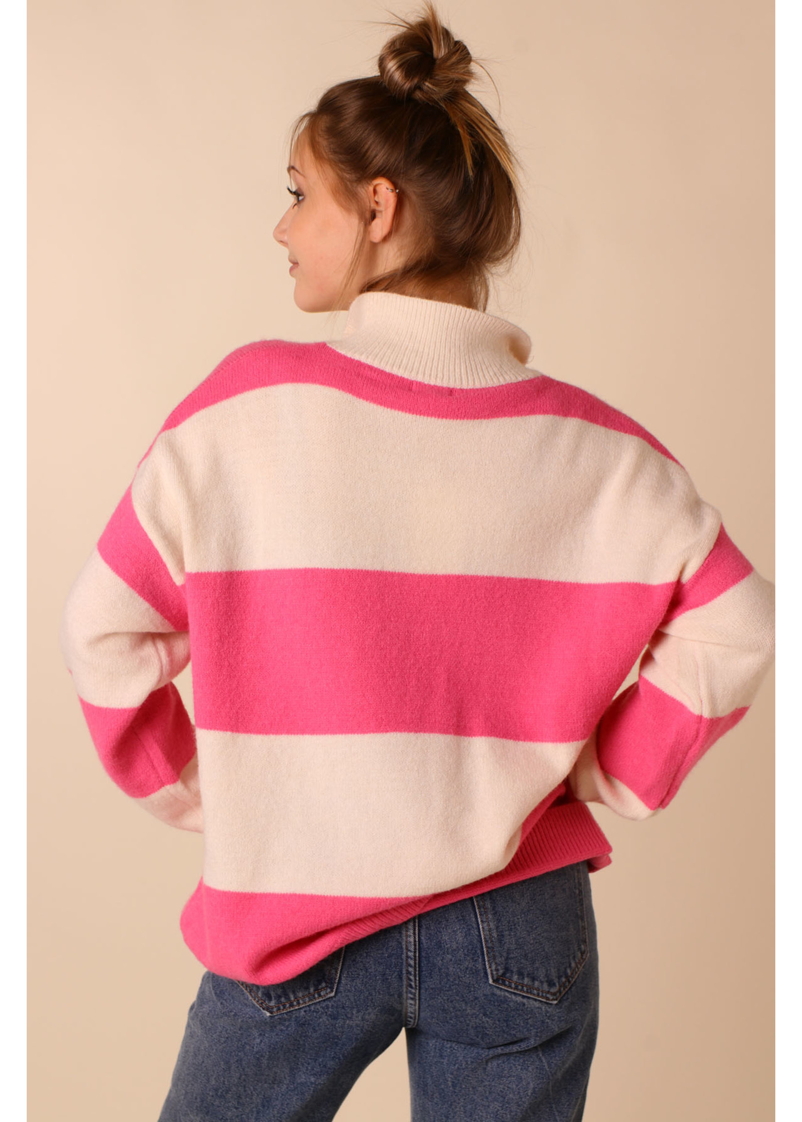 Moocci LA SWEATER Pink and White - TU