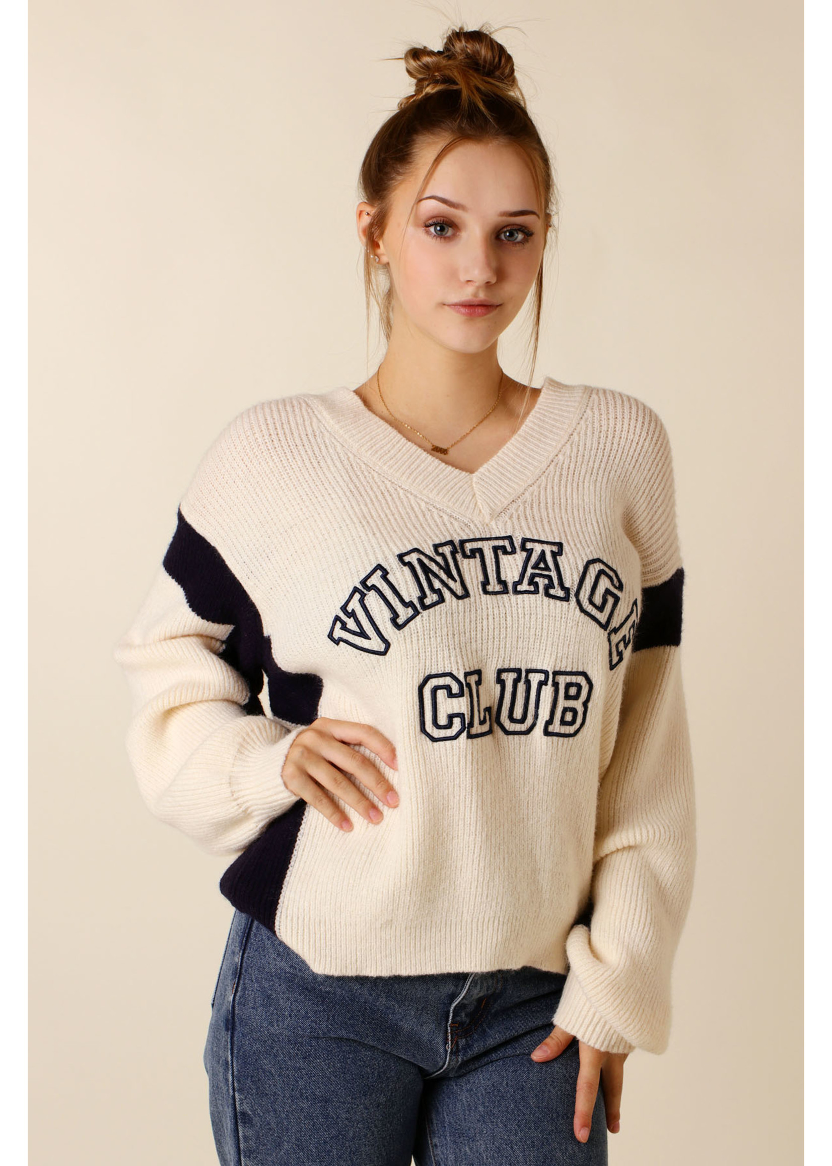 Moocci VINTAGE SWEATER  Ecru and Black - TU