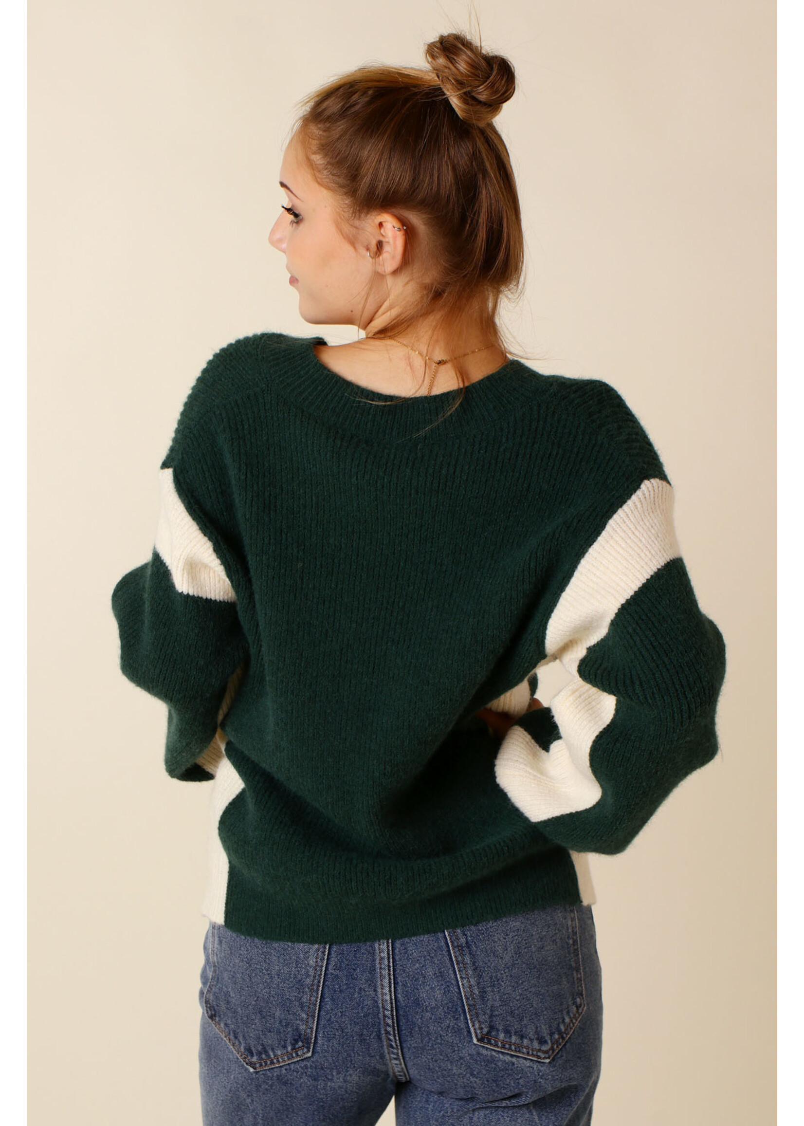 Moocci VINTAGE SWEATER  Green and Ecru - TU