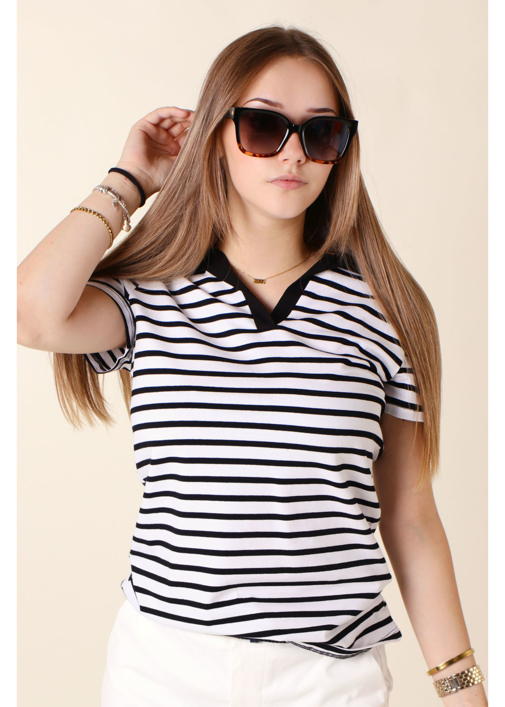 CC Fashion T-Shirt Marine Collar - BLACK