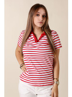 CC Fashion T-Shirt Marine Collar - RED