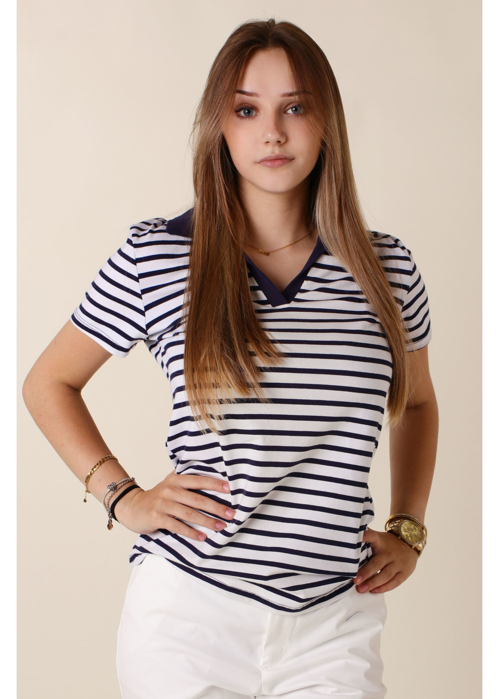 CC Fashion T-Shirt Marine Collar - NAVY1