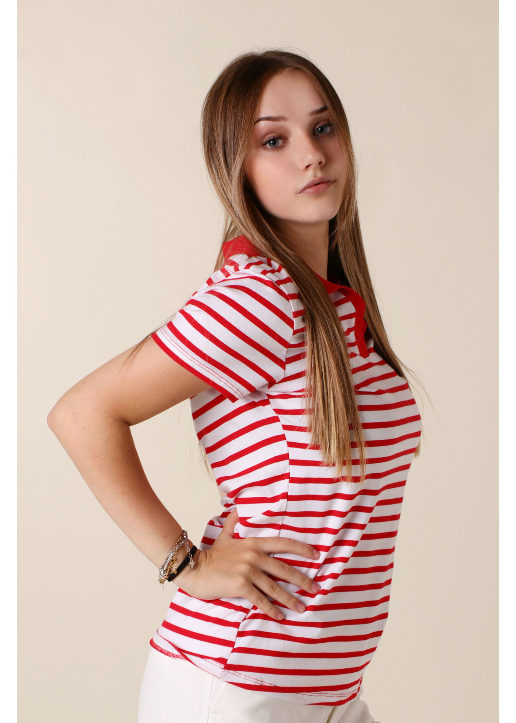 CC Fashion T-Shirt Marine Collar - RED
