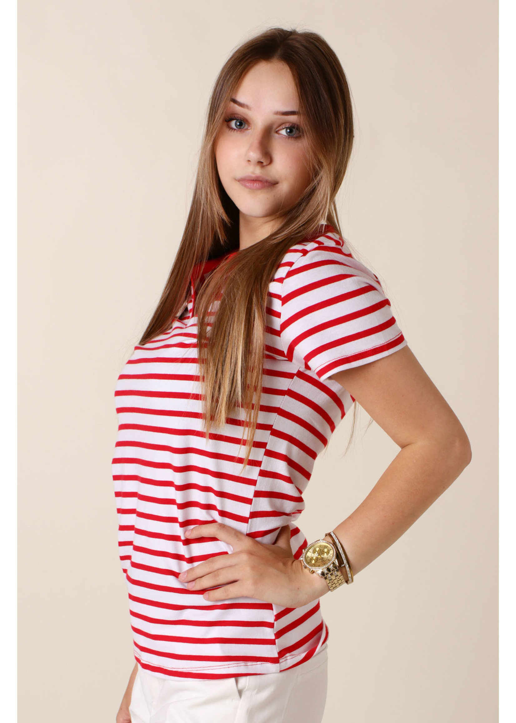 CC Fashion T-Shirt Marine Collar - RED