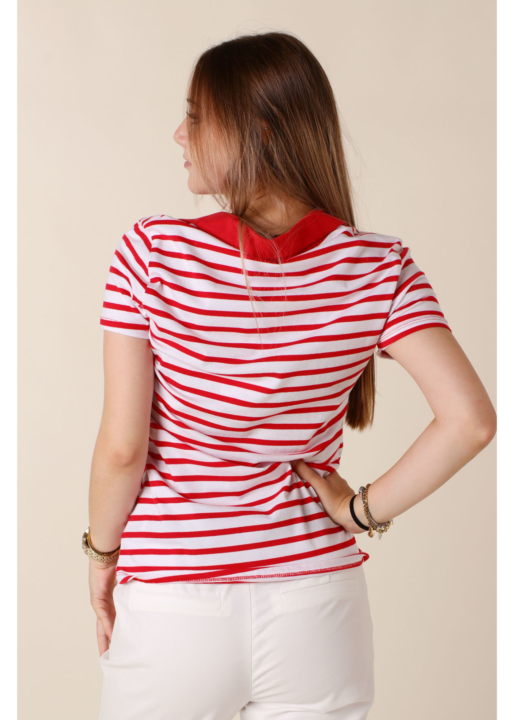 CC Fashion T-Shirt Marine Collar - RED