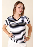 CC Fashion T-Shirt Marine V-Collar - BLACK