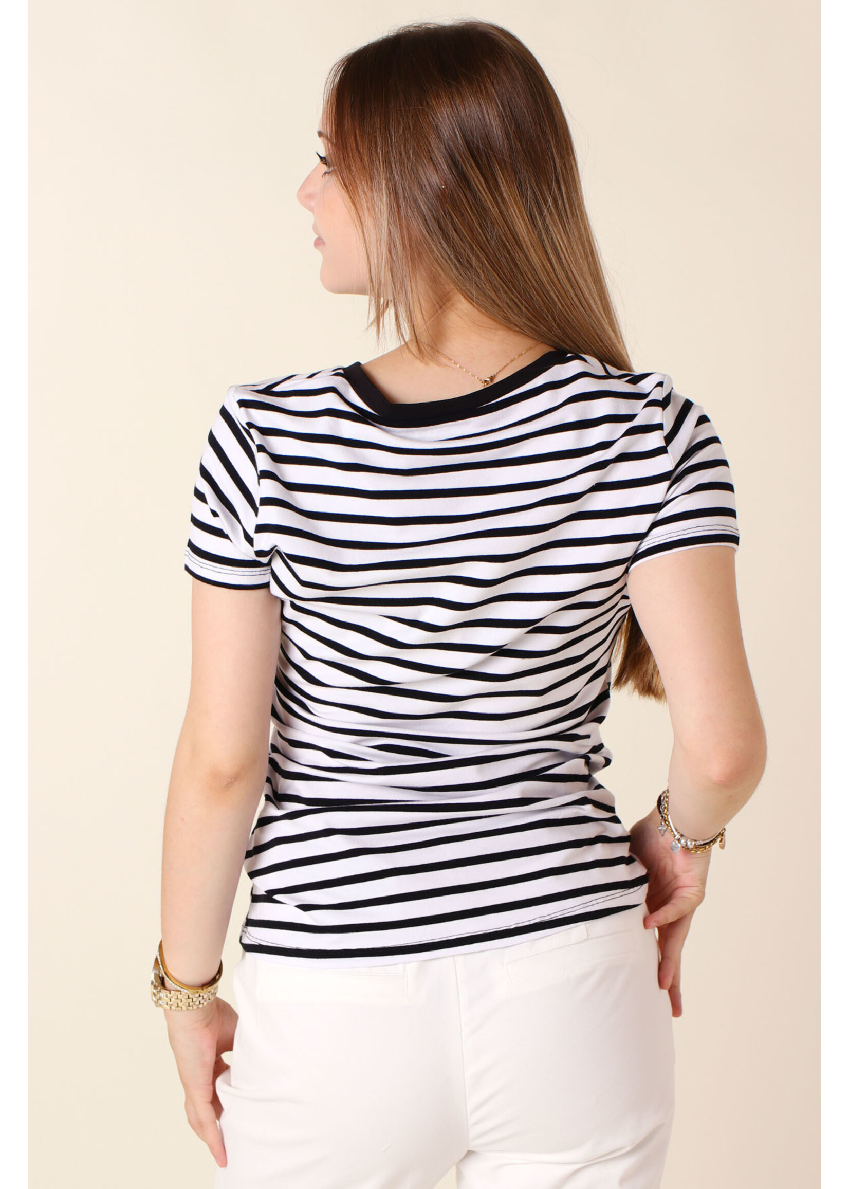 CC Fashion T-Shirt Marine V-Collar - BLACK