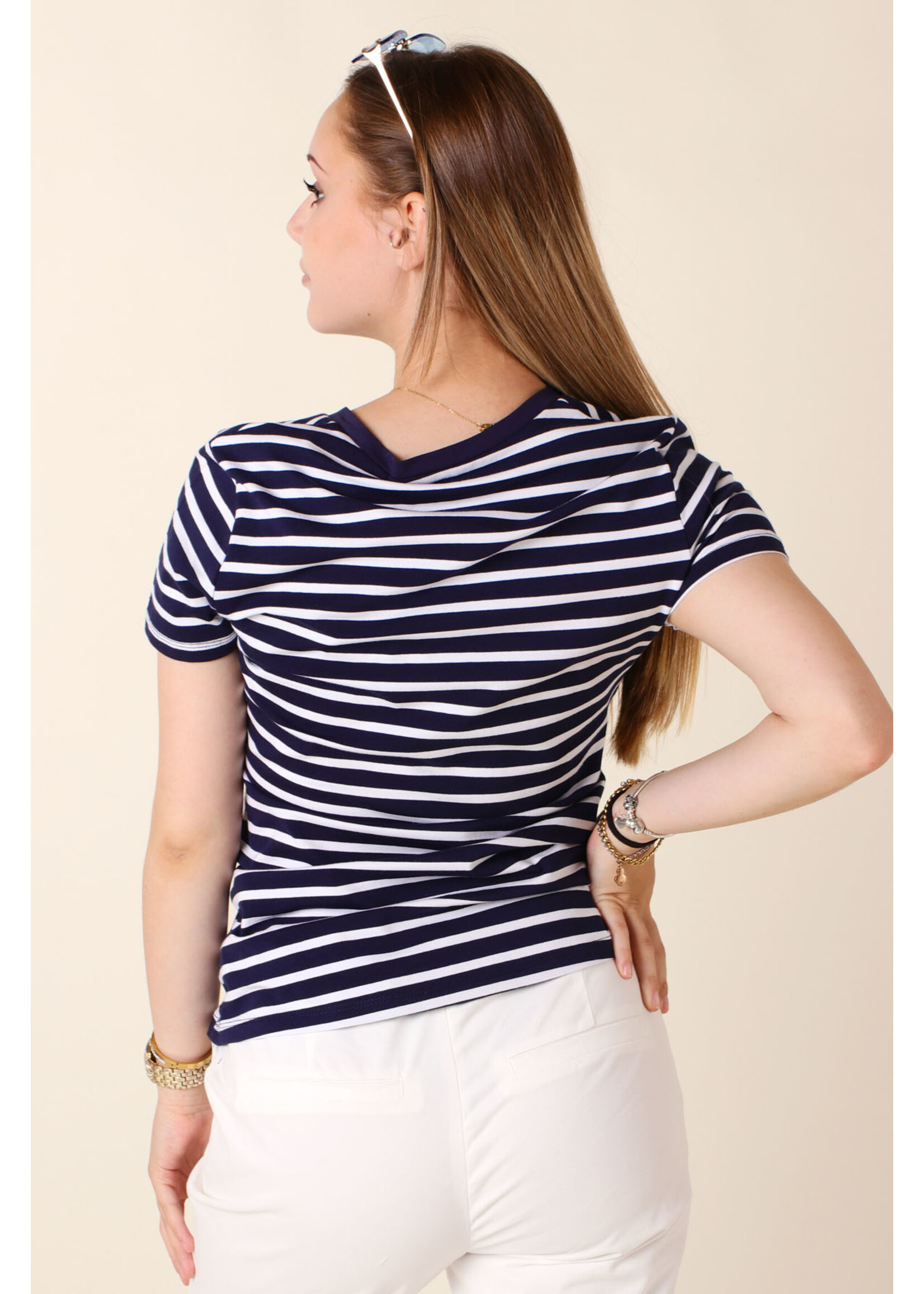 CC Fashion T-Shirt Marine V-Collar - NAVY2